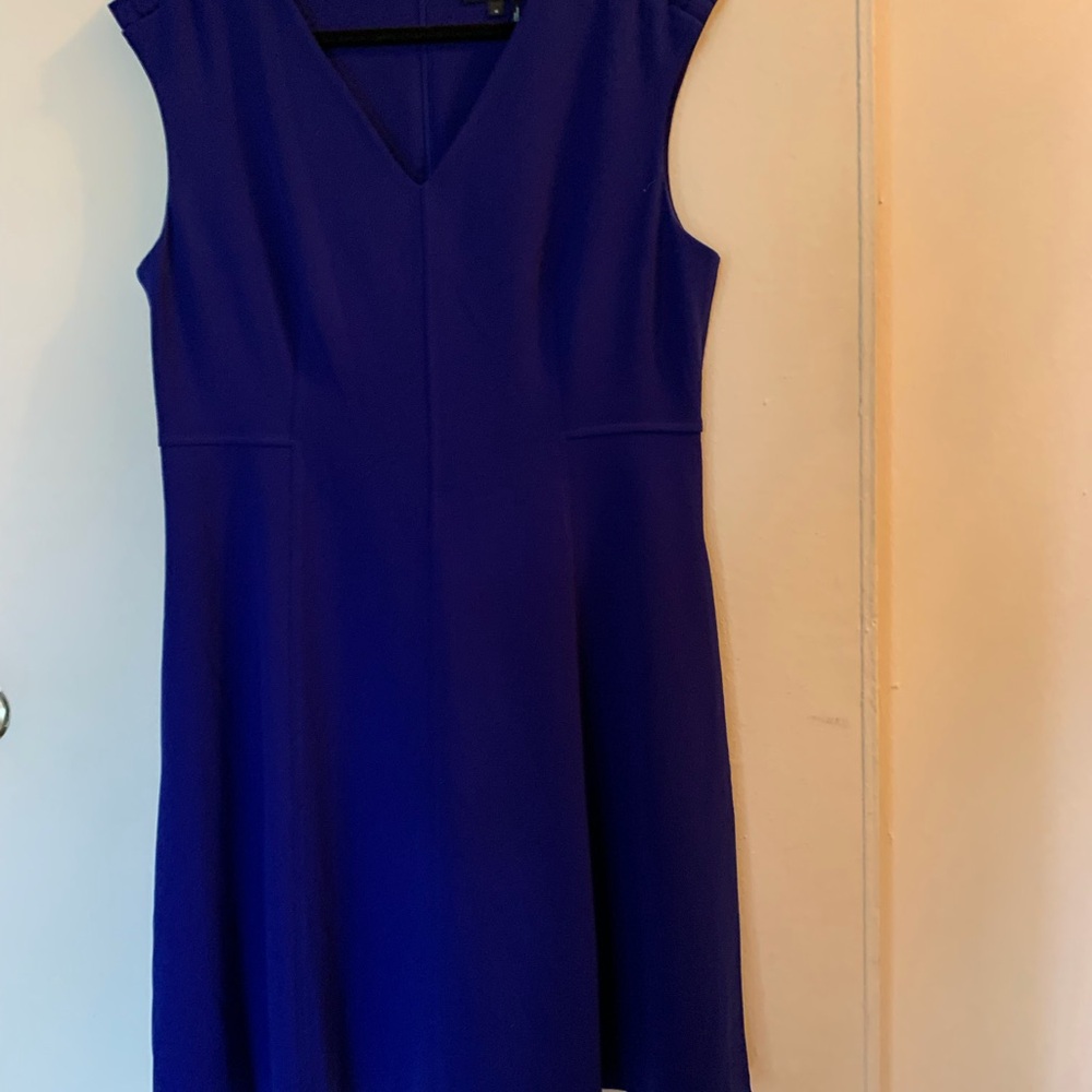 DKNY Royal Blue V-Neck Mini Dress